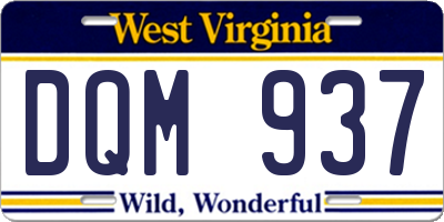 WV license plate DQM937