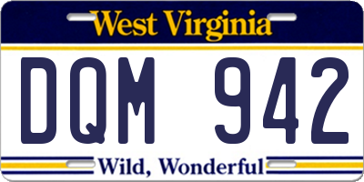 WV license plate DQM942