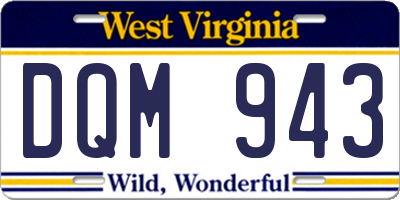 WV license plate DQM943