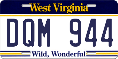 WV license plate DQM944