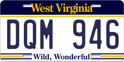 WV license plate DQM946
