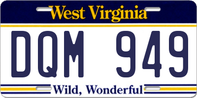 WV license plate DQM949