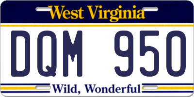 WV license plate DQM950
