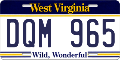 WV license plate DQM965