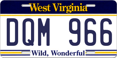WV license plate DQM966