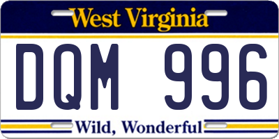 WV license plate DQM996