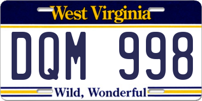 WV license plate DQM998