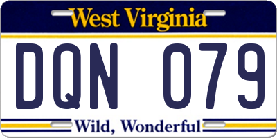 WV license plate DQN079