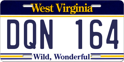 WV license plate DQN164