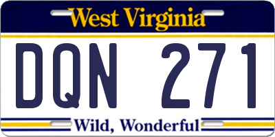WV license plate DQN271