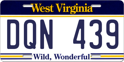 WV license plate DQN439