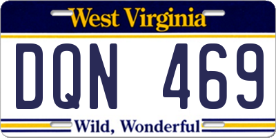 WV license plate DQN469