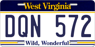 WV license plate DQN572
