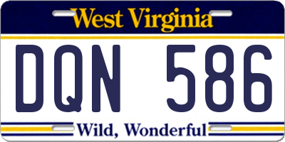 WV license plate DQN586