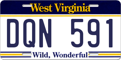 WV license plate DQN591