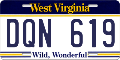 WV license plate DQN619