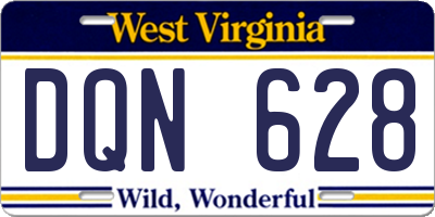 WV license plate DQN628