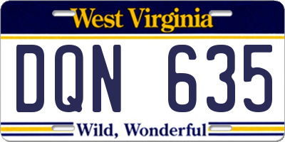 WV license plate DQN635