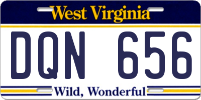 WV license plate DQN656