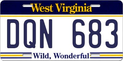 WV license plate DQN683