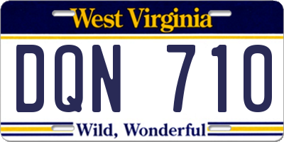 WV license plate DQN710