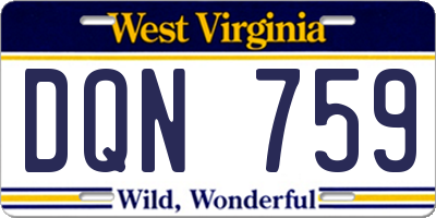 WV license plate DQN759