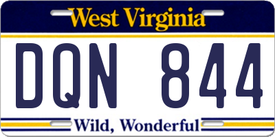 WV license plate DQN844