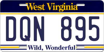 WV license plate DQN895