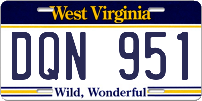 WV license plate DQN951