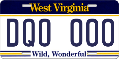 WV license plate DQO000