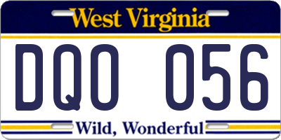 WV license plate DQO056