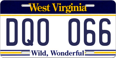 WV license plate DQO066