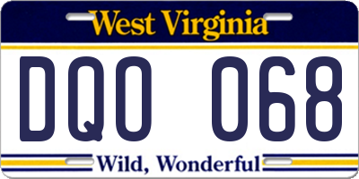 WV license plate DQO068