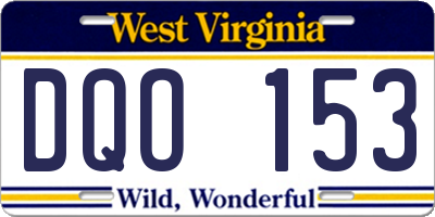 WV license plate DQO153