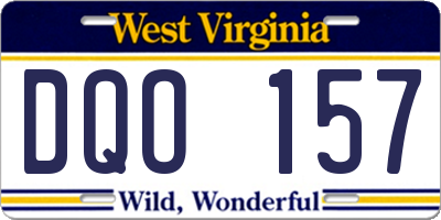 WV license plate DQO157