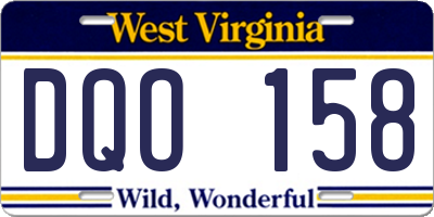 WV license plate DQO158