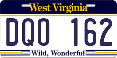 WV license plate DQO162