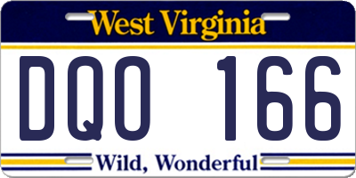 WV license plate DQO166