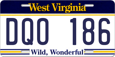 WV license plate DQO186