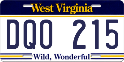 WV license plate DQO215