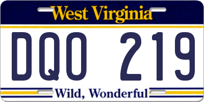 WV license plate DQO219
