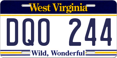 WV license plate DQO244