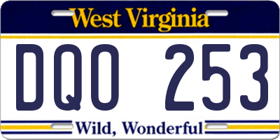 WV license plate DQO253