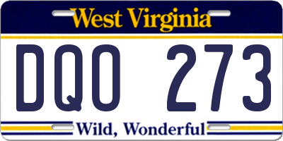 WV license plate DQO273
