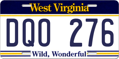 WV license plate DQO276