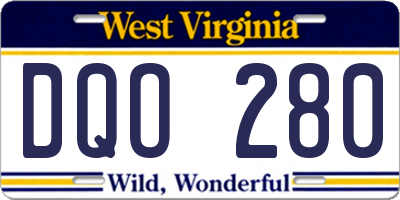 WV license plate DQO280