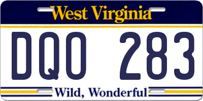 WV license plate DQO283