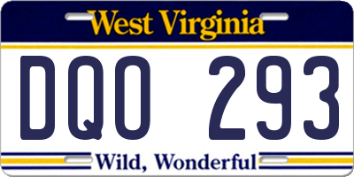 WV license plate DQO293
