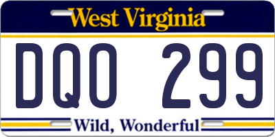WV license plate DQO299