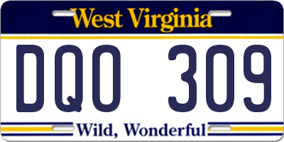 WV license plate DQO309